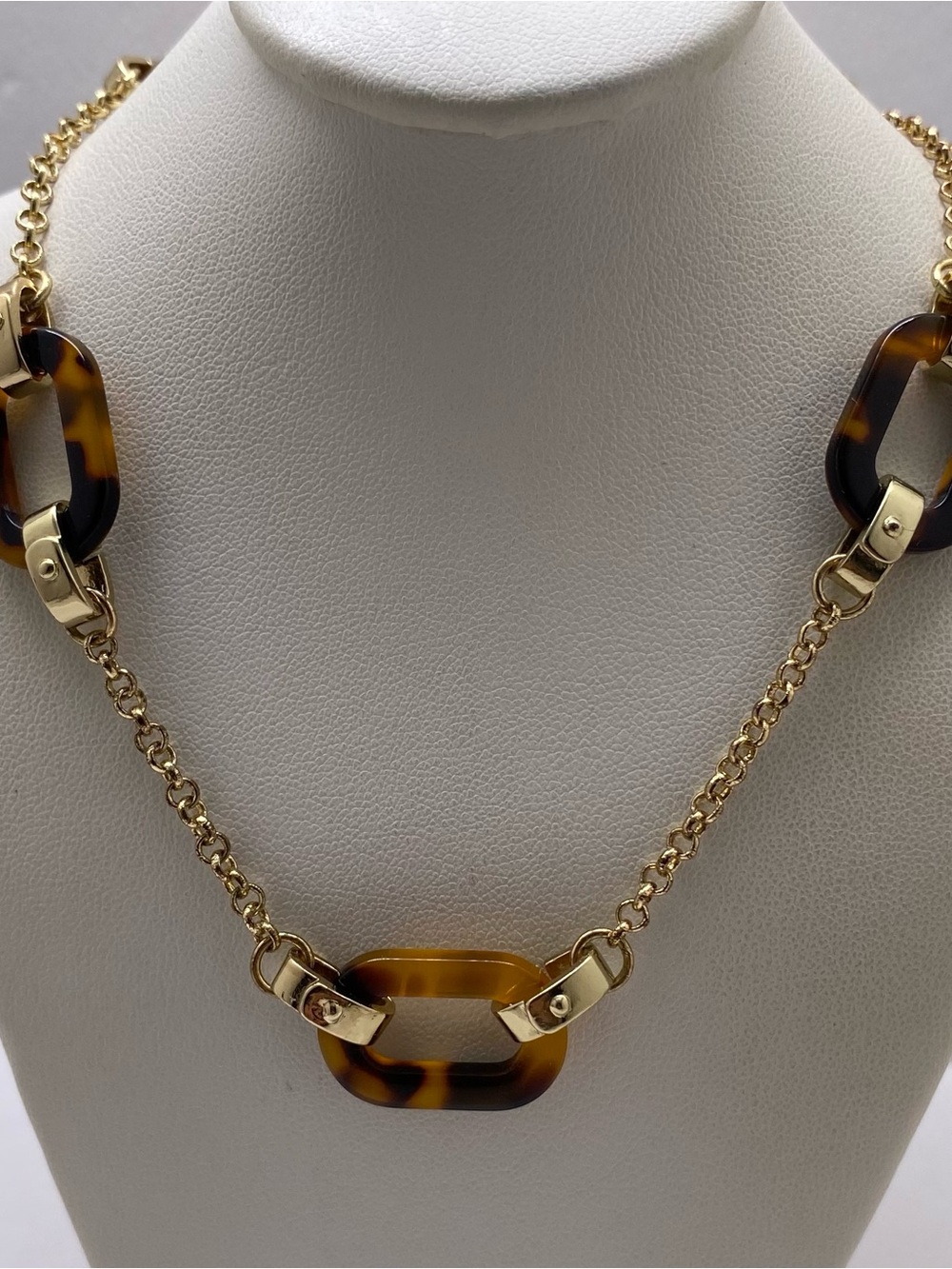 RLL Ralph Lauren Gold-Tone Brown Tortoise Link Necklace - Women Jewelry